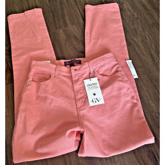 Gloria Vanderbilt Women's Amanda Colored Twill Straight-Leg Slimming Jeans 14 - Picture 4 of 7